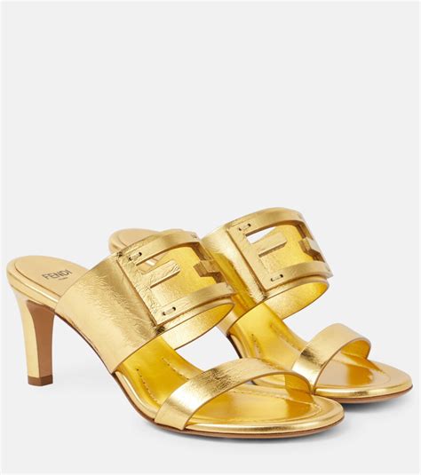 fendi sandals gold siver|Fendi clearance outlet.